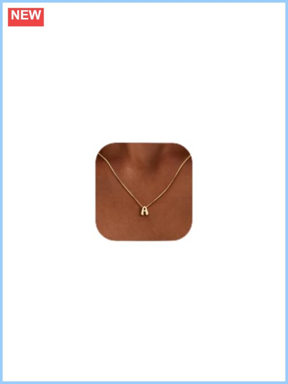 14K Gold Plated Bubble Initial Necklace for Women, Chunky Letter Pendant